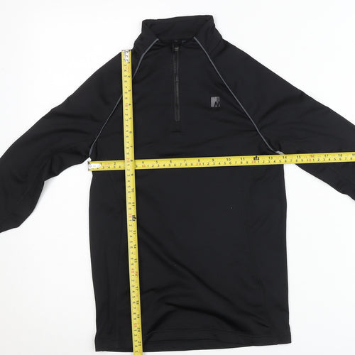 Nevica Teens Black 12 Slim Athletic Ski 1/4 Zip Sweatshirt