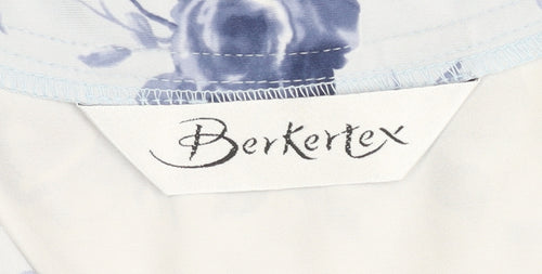 Berkertex Women’s Blue Floral Sleeveless Sheath Dress Size 12