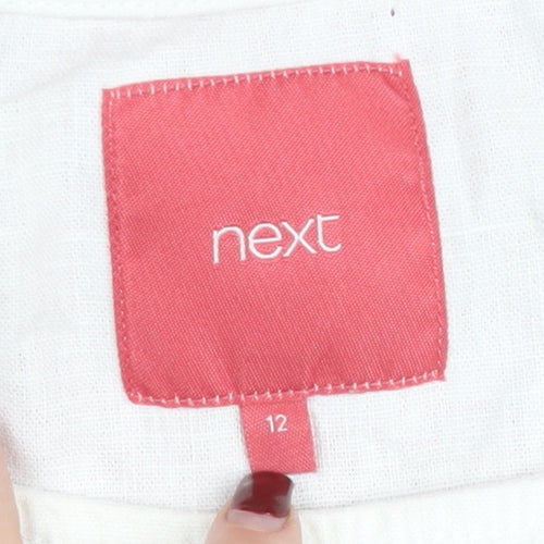 Next Women’s Red White Shift Dress Size 12 Linen Cotton Casual