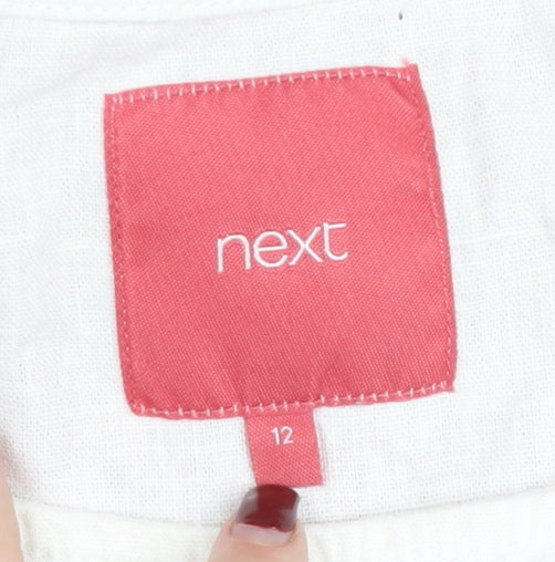 Next Women’s Red White Shift Dress Size 12 Linen Cotton Casual
