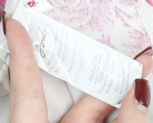 Joules Girls White Pink Floral Polo Shirt Age 3 Years Short Sleeve