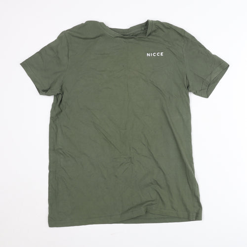 Nicce Teens Green 16 Plus Crew Neck Logo Short Sleeve T-Shirt