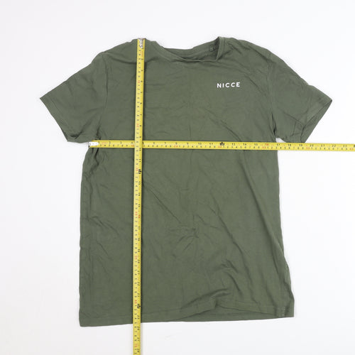 Nicce Teens Green 16 Plus Crew Neck Logo Short Sleeve T-Shirt