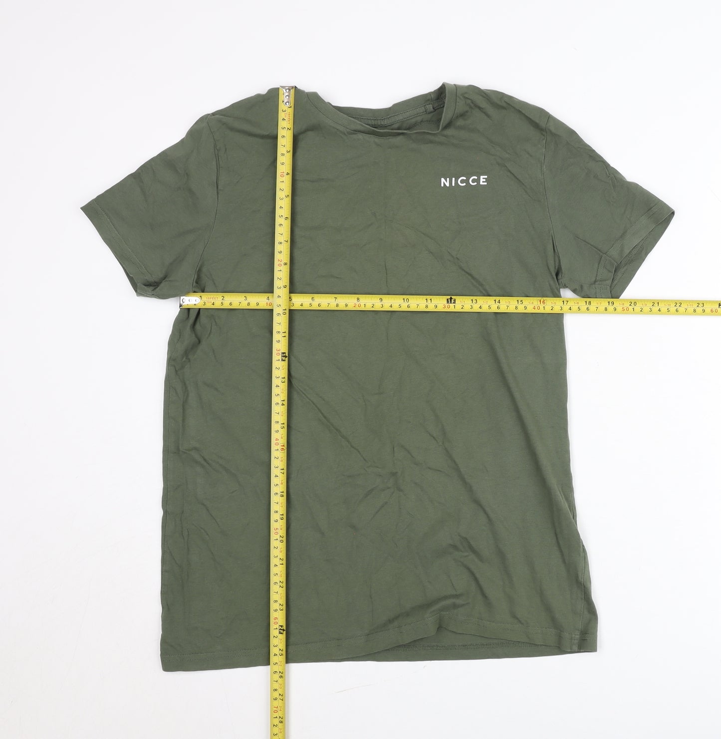 Nicce Teens Green 16 Plus Crew Neck Logo Short Sleeve T-Shirt