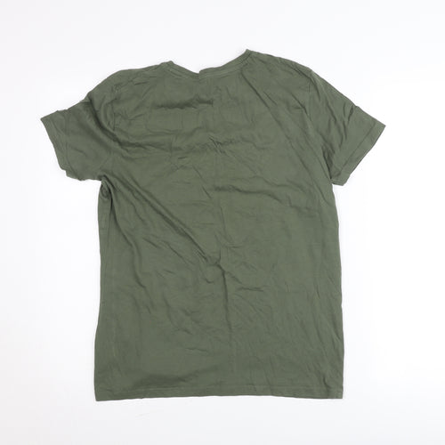 Nicce Teens Green 16 Plus Crew Neck Logo Short Sleeve T-Shirt