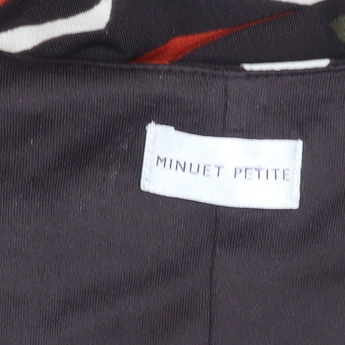 Minuet Petite Women’s Size 10 Black Red Green Ivory Sheath Dress