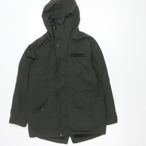 Next Girls Green Hooded Parka Coat Age 11 Years Mid-Length Winter Jacket