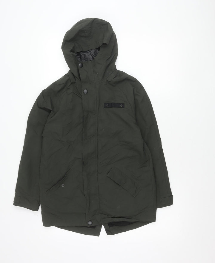 Next Girls Green Hooded Parka Coat Age 11 Years Mid-Length Winter Jacket