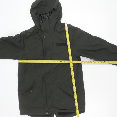 Next Girls Green Hooded Parka Coat Age 11 Years Mid-Length Winter Jacket