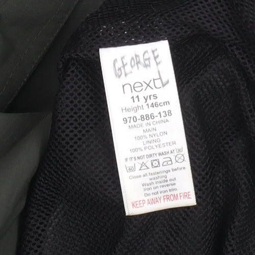 Next Girls Green Hooded Parka Coat Age 11 Years Mid-Length Winter Jacket
