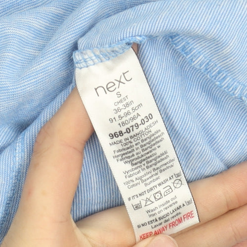 Next Men Blue S Regular Fit Cotton Graphic Surf T-Shirt