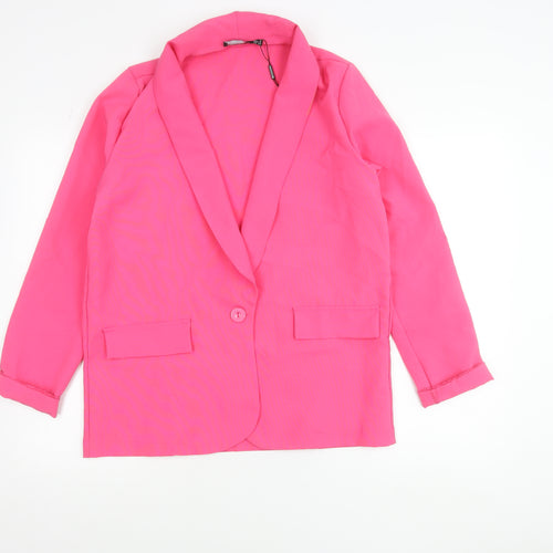PrettyLittleThing Womens Pink UK 6 Shawl Collar Blazer Jacket