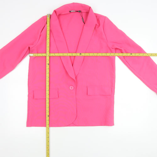 PrettyLittleThing Womens Pink UK 6 Shawl Collar Blazer Jacket