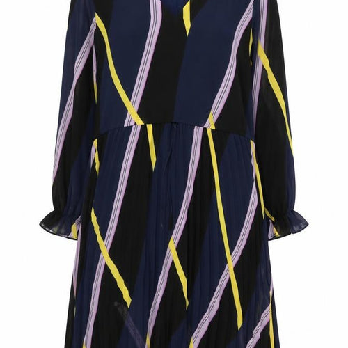 JUST Women’s Blue Geometric A-Line Chiffon Dress L