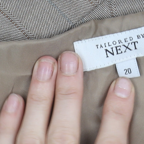 Next Women Beige Striped Flare Skirt Size 20 Knee Length Workwear
