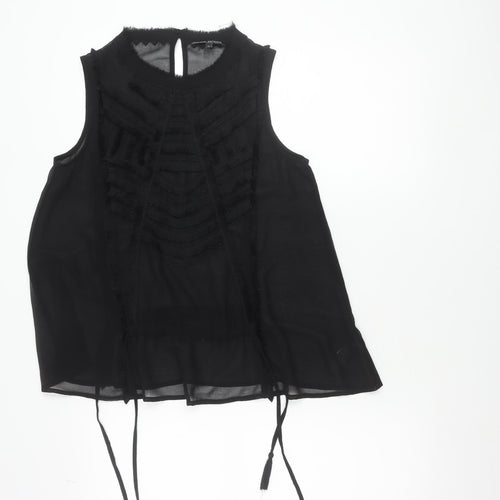 Next Petite Women’s Black Sleeveless Tunic Blouse Size 10