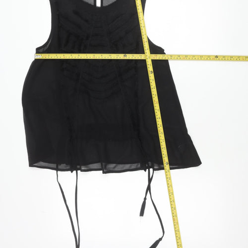 Next Petite Women’s Black Sleeveless Tunic Blouse Size 10
