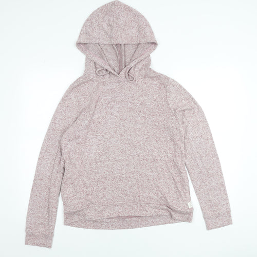 Fat Face Womens Plum Marl Hoodie UK 12 Pullover Relaxed Fit Loungewear
