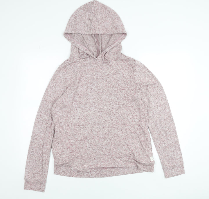 Fat Face Womens Plum Marl Hoodie UK 12 Pullover Relaxed Fit Loungewear