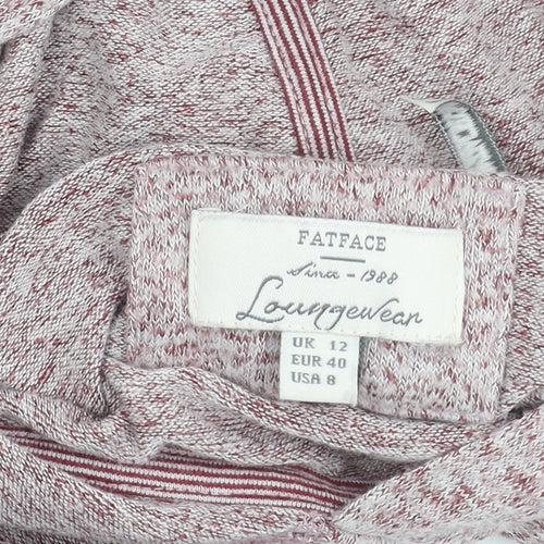 Fat Face Womens Plum Marl Hoodie UK 12 Pullover Relaxed Fit Loungewear