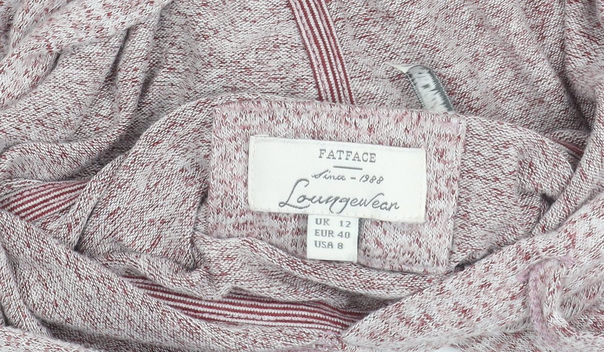Fat Face Womens Plum Marl Hoodie UK 12 Pullover Relaxed Fit Loungewear