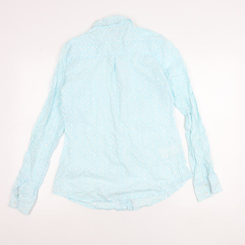 Long Tall Sally Women’s Blue Polka Dot Button-Up Shirt UK 10 Tall