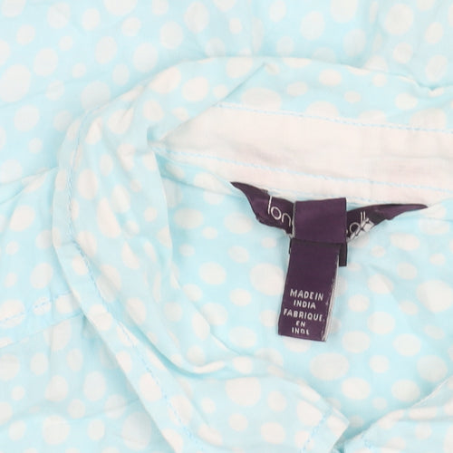 Long Tall Sally Women’s Blue Polka Dot Button-Up Shirt UK 10 Tall
