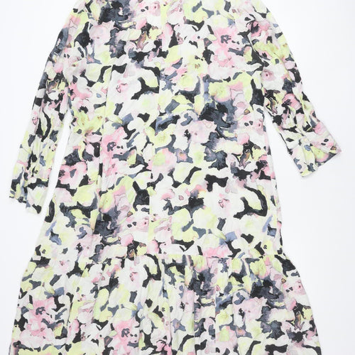 H&M Women’s Multicoloured Floral Viscose Midi Dress XL