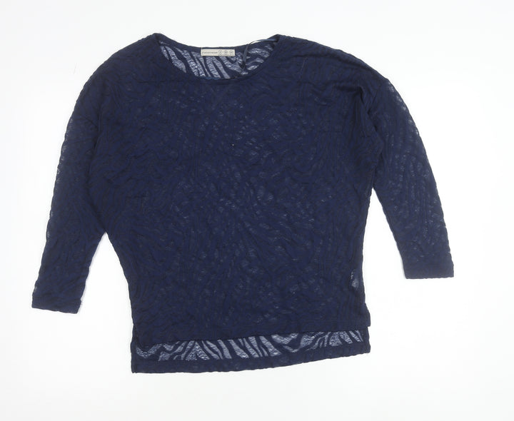 Atmosphere Womens Blue Lace Tunic Blouse UK 8 3/4 Sleeve