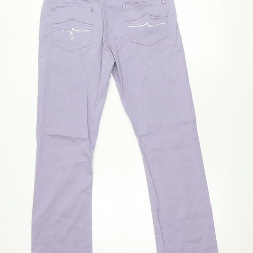 KY Création Womens Purple Straight Jeans XL Cotton Stretch