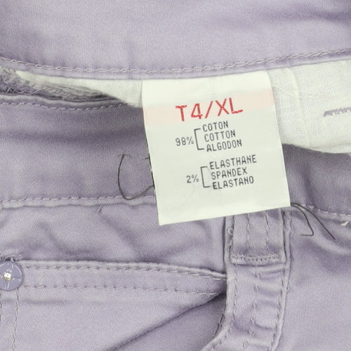KY Création Womens Purple Straight Jeans XL Cotton Stretch
