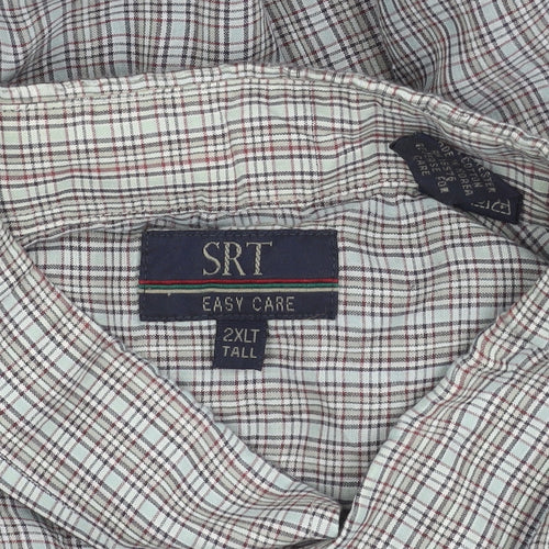 SRT Men’s Multicolour Check Shirt 2XL Tall Long Sleeve Button Up