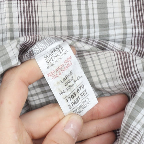 Marks and Spencer Womens Multicoloured Plaid Button-Up Shirt L