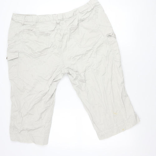 Faded Glory Unisex Beige Cargo Shorts 26W Relaxed Cotton Stretch