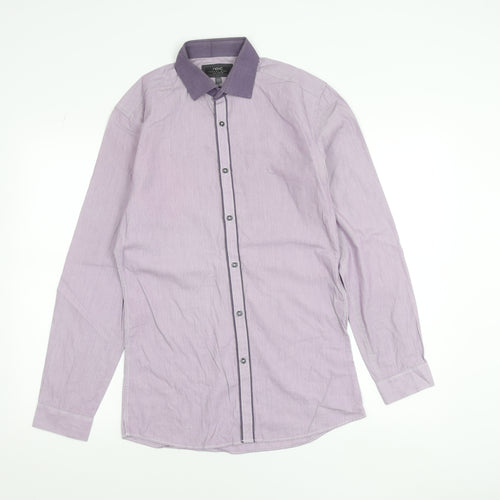 Next Men’s Purple Slim Fit Long Sleeve Cotton Shirt 14.5in
