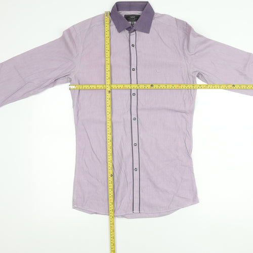 Next Men’s Purple Slim Fit Long Sleeve Cotton Shirt 14.5in