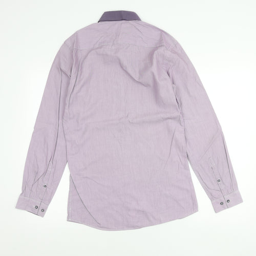 Next Men’s Purple Slim Fit Long Sleeve Cotton Shirt 14.5in