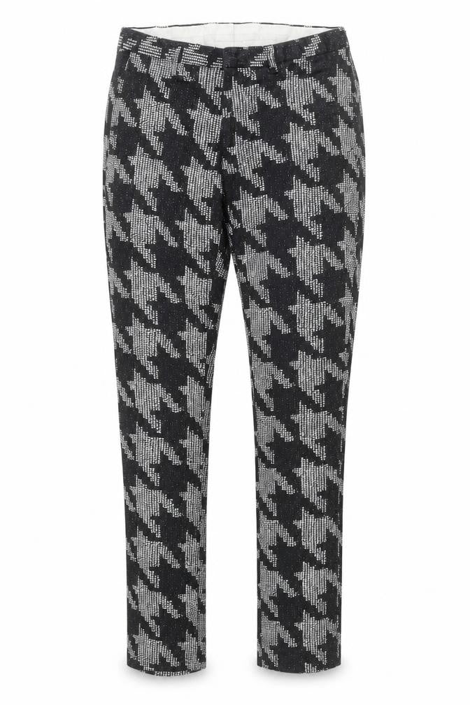 Topman Women Black Check Slim Fit Stretch Trousers Size 10
