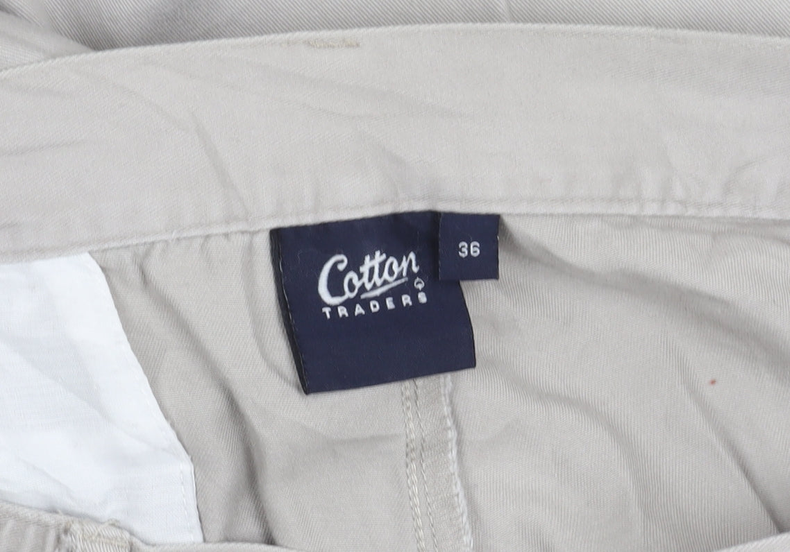 Cotton Traders Men’s Beige 36 Chino Trousers Regular Fit Casual
