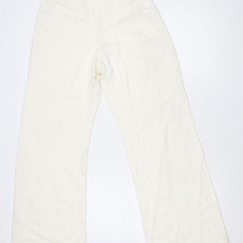 Deborah Veale Womens Ivory Size 10 Straight Corduroy Trousers