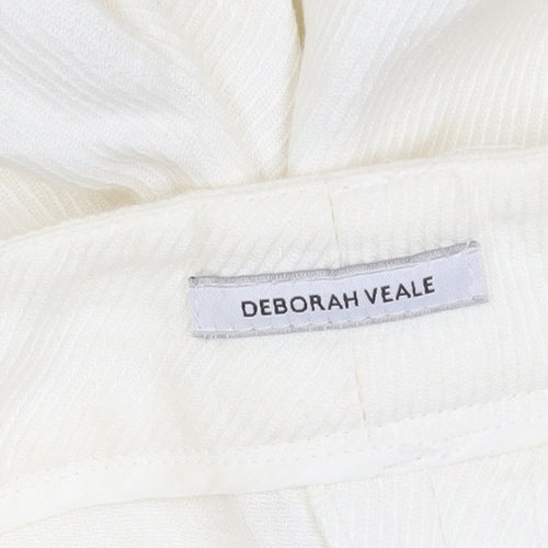 Deborah Veale Womens Ivory Size 10 Straight Corduroy Trousers