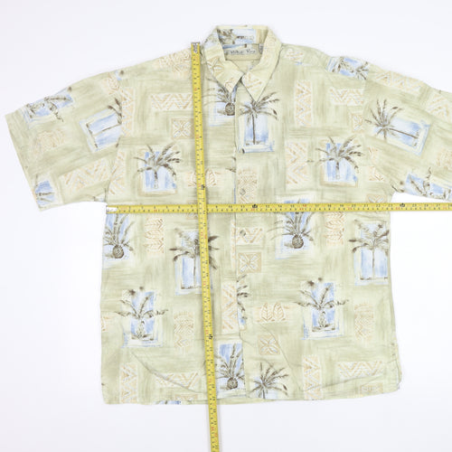 Batik Bay Men's Beige Hawaiian Cotton Shirt L Short Sleeve