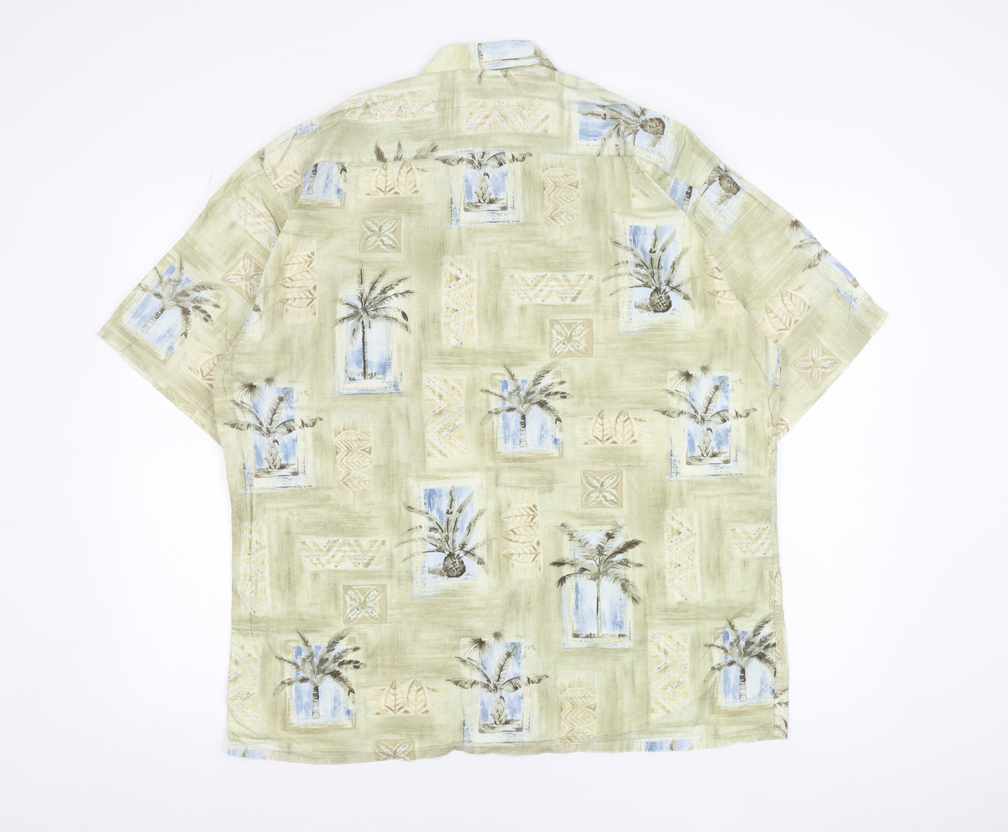 Batik Bay Men's Beige Hawaiian Cotton Shirt L Short Sleeve