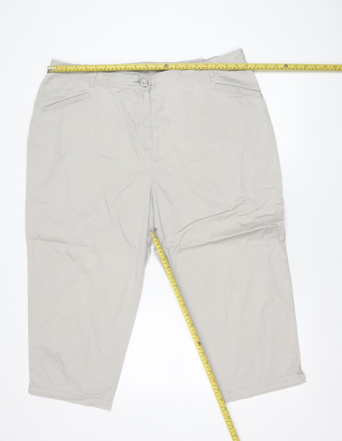 Marks and Spencer Womens Beige Chino Trousers Size 20 Regular