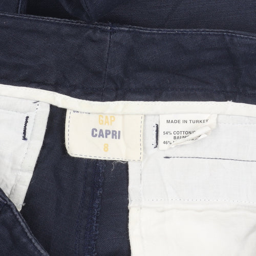 GAP Womens Blue Capri Trousers Size 8 Cotton Blend Casual