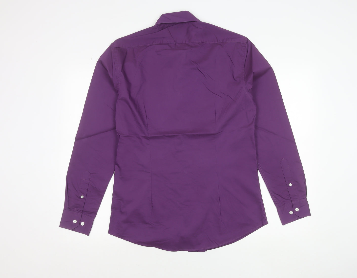 Moss London Men’s Purple Extra Slim Fit Long Sleeve Shirt 15.5