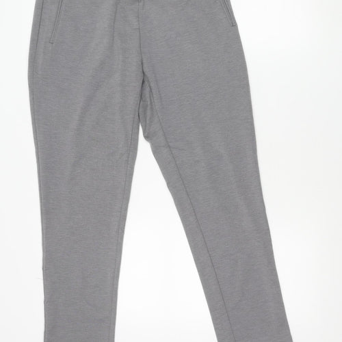 Damart Men Grey L Regular Fit Chino Trousers Elastic Waist
