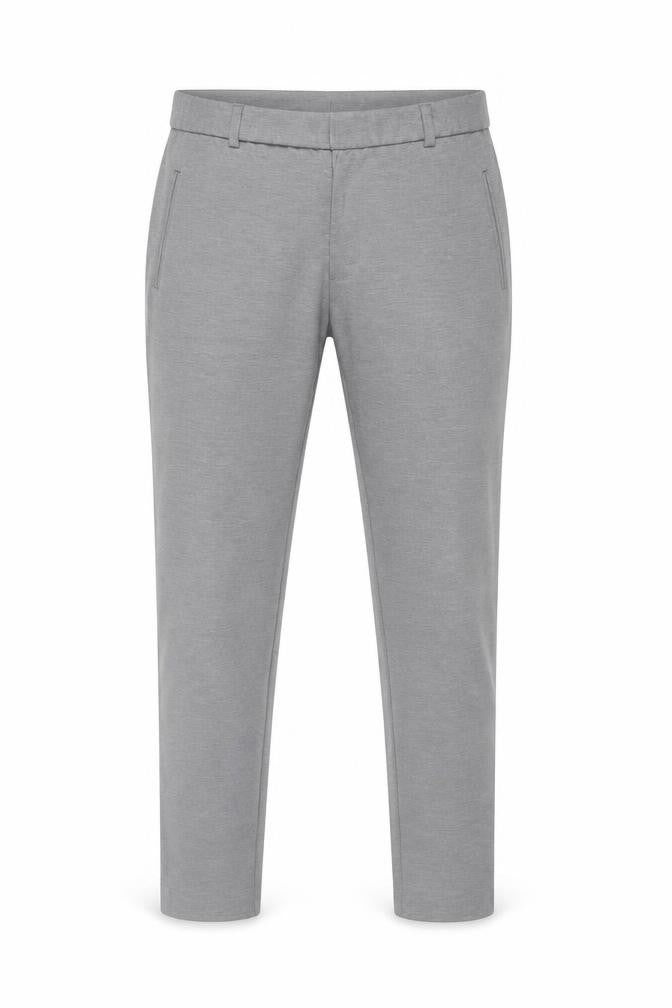 Damart Men Grey L Regular Fit Chino Trousers Elastic Waist