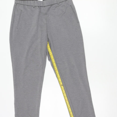 Damart Men Grey L Regular Fit Chino Trousers Elastic Waist