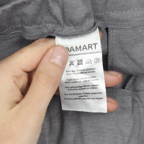 Damart Men Grey L Regular Fit Chino Trousers Elastic Waist